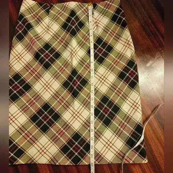 Brooks Brothers 346 Wool Mini Skirt Sz 2 Black White Tartan Plaid Lined Academia - Picture 8 of 11